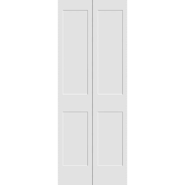 Codel Doors 24" x 80" Primed 2-Panel Interior Flat Panel Bifold Door and Hardware 2068pri8082BF - main
